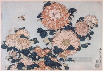  Katsushika Pintura Art%c3%adstica - crisantemos y tábanos Katsushika Hokusai Ukiyoe